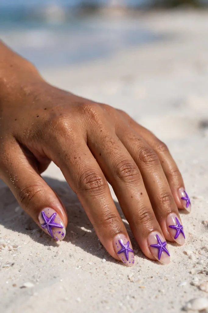 17 Starfish Summer Nails: A Tide Pool on Your Fingertips 10 s08 vivid purple starfish