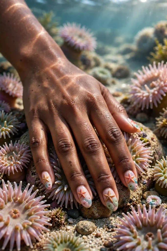 17 Starfish Summer Nails: A Tide Pool on Your Fingertips 11 s09 starfish among anemones