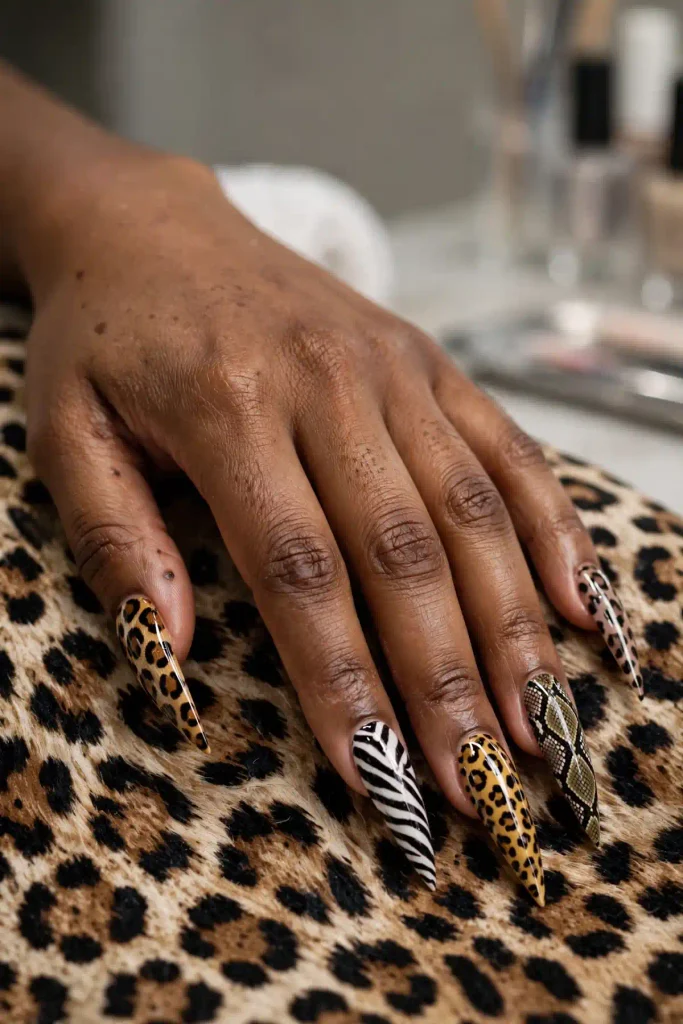 18 Stiletto Summer Nails: The Sharpest Shape of the Season 11 s09 wild print stiletto