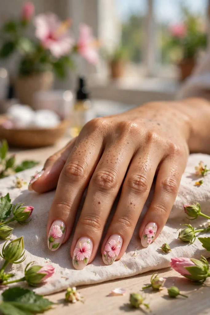 15 Hibiscus Flower Summer Nails: A Whole Garden on Ten Nails 13 s11 bloom bud