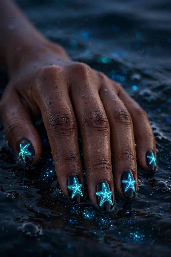 17 Starfish Summer Nails: A Tide Pool on Your Fingertips 14 s12 bioluminescent starfish
