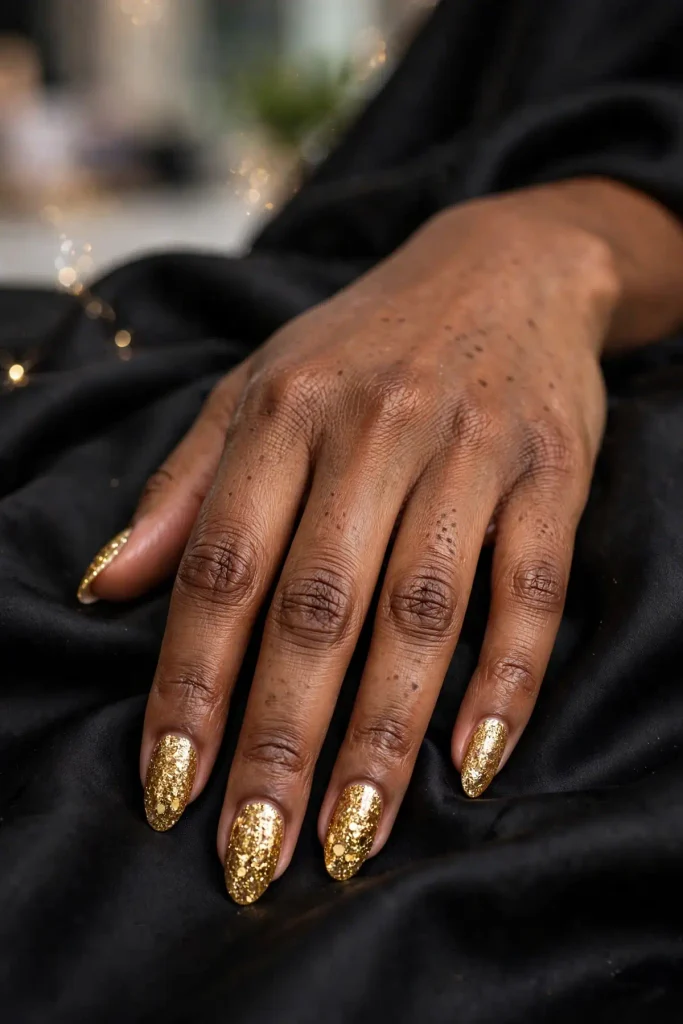 17 Gold Summer Nails: The Midas Touch, Done Right 14 s12 gold glitter bomb