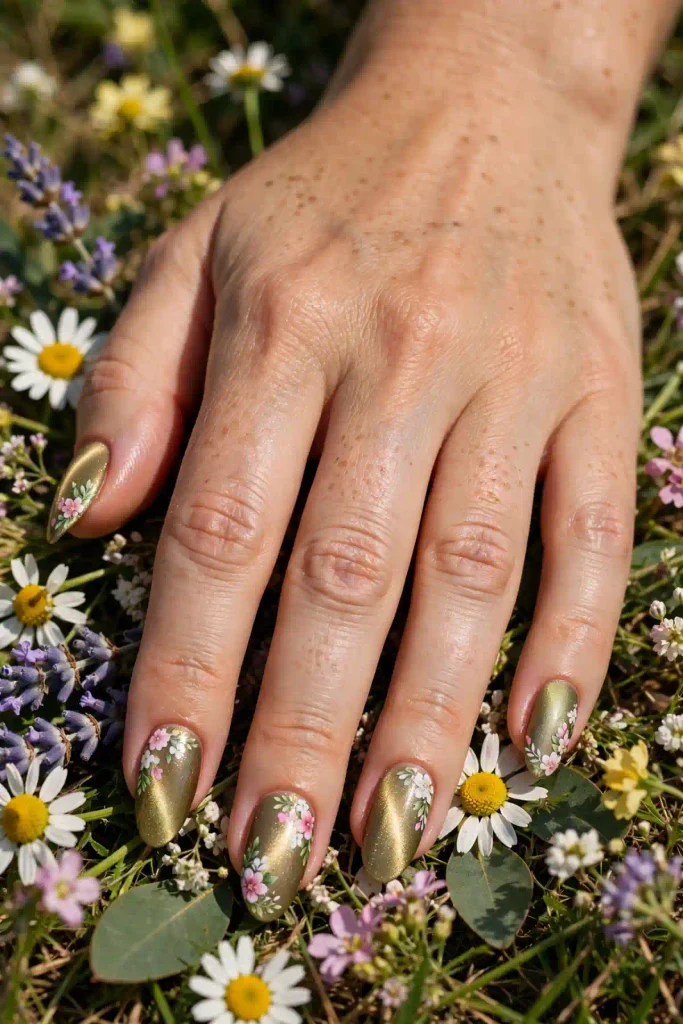 15 Cat Eye Summer Nails: Light You Can Wear 15 s13 floral cat eye