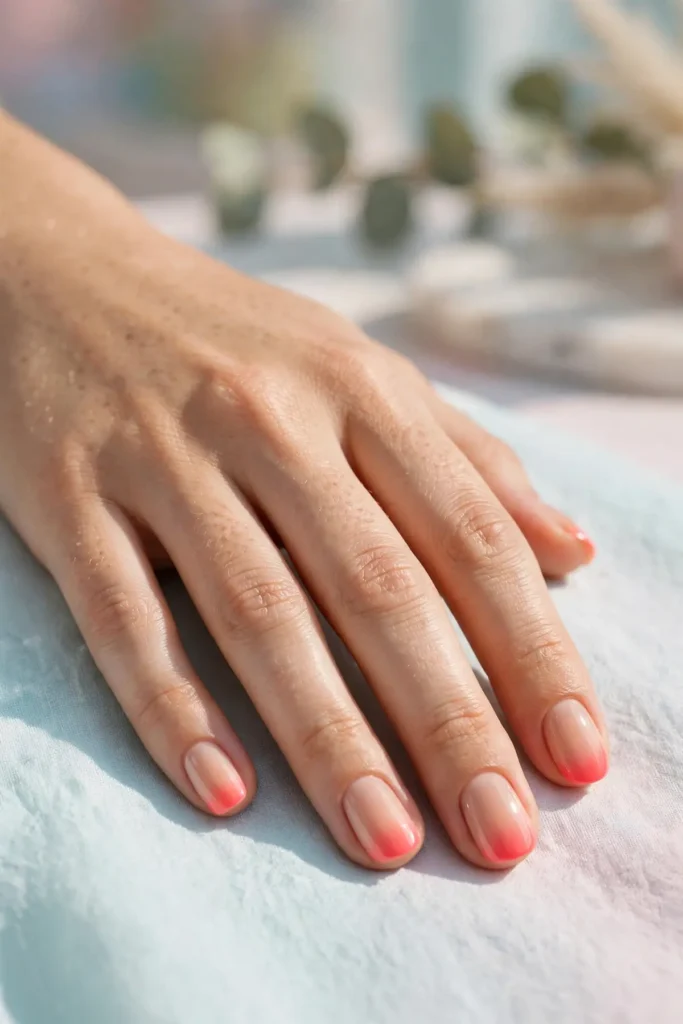16 Short Summer Nails: Proof That Great Things Come in Small Lengths 15 s13 nude to color ombre