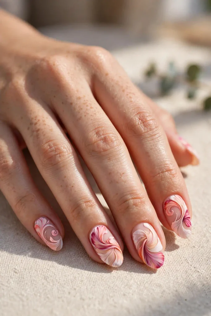 15 Hibiscus Flower Summer Nails: A Whole Garden on Ten Nails 15 s13 petal swirl abstraction