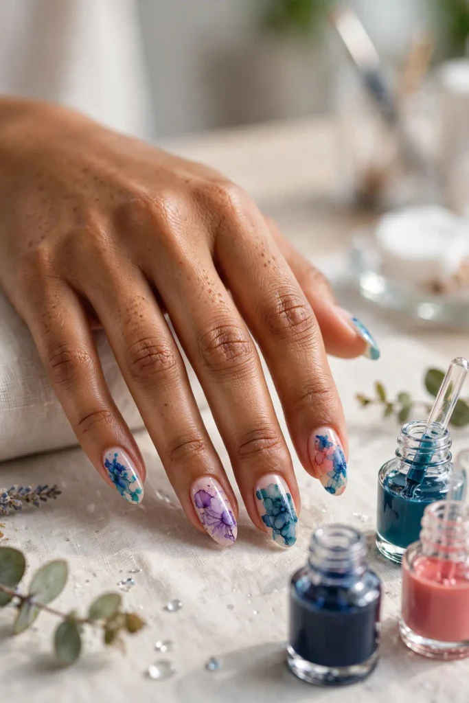 16 Summer Blooming Gel Nail: Where Chemistry Becomes Art 16 s14 ink blot art
