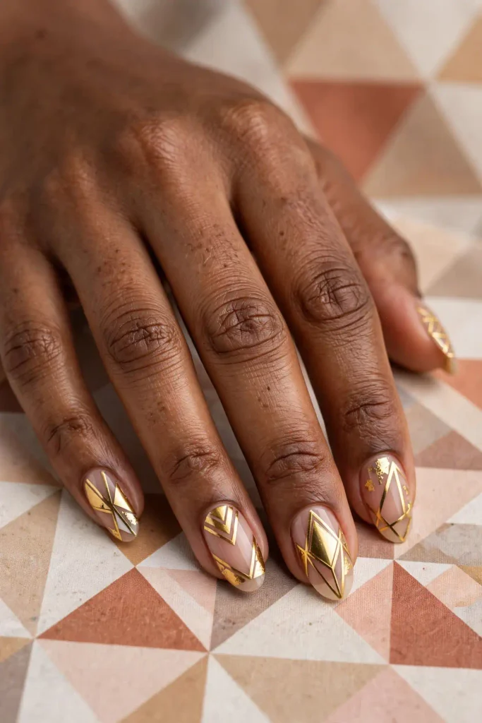 17 Gold Summer Nails: The Midas Touch, Done Right 17 s15 gold geometric art