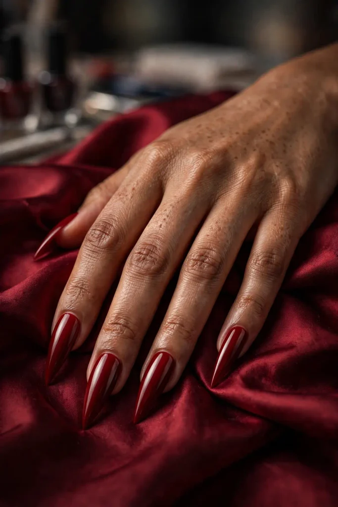 18 Stiletto Summer Nails: The Sharpest Shape of the Season 19 s17 oxblood stiletto