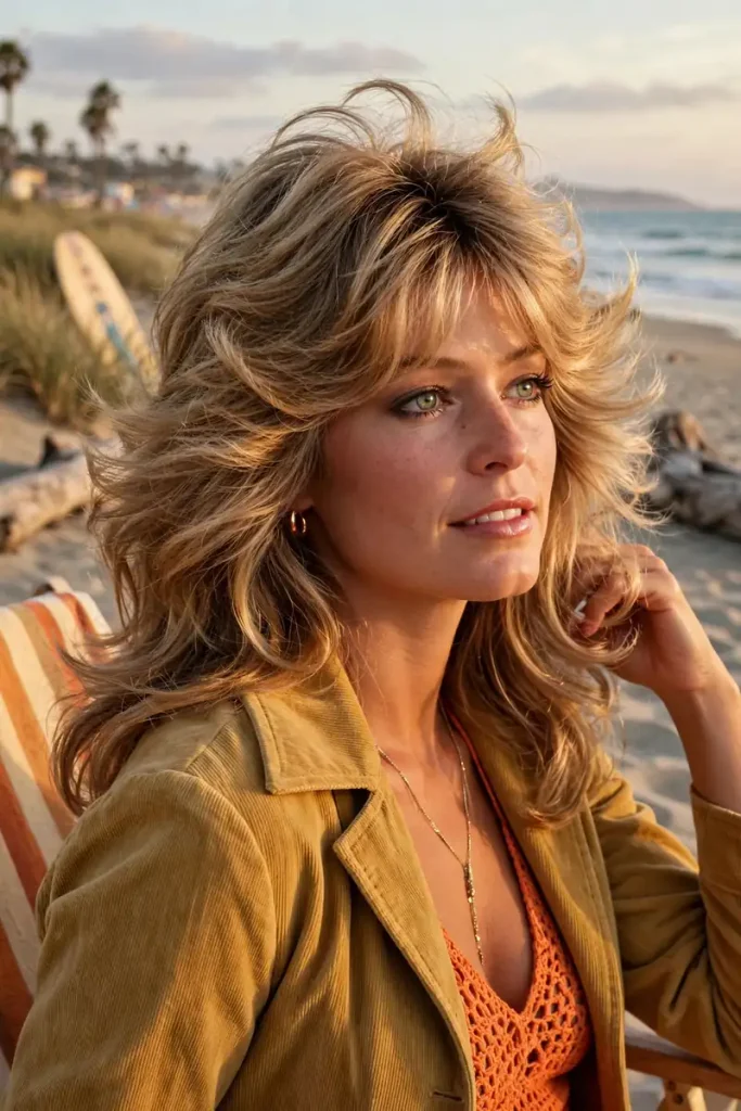 16 Shag Hairstyle Ideas Traced Back to the Decade That Actually Invented Them 5 shag 04 farrah fawcett flip