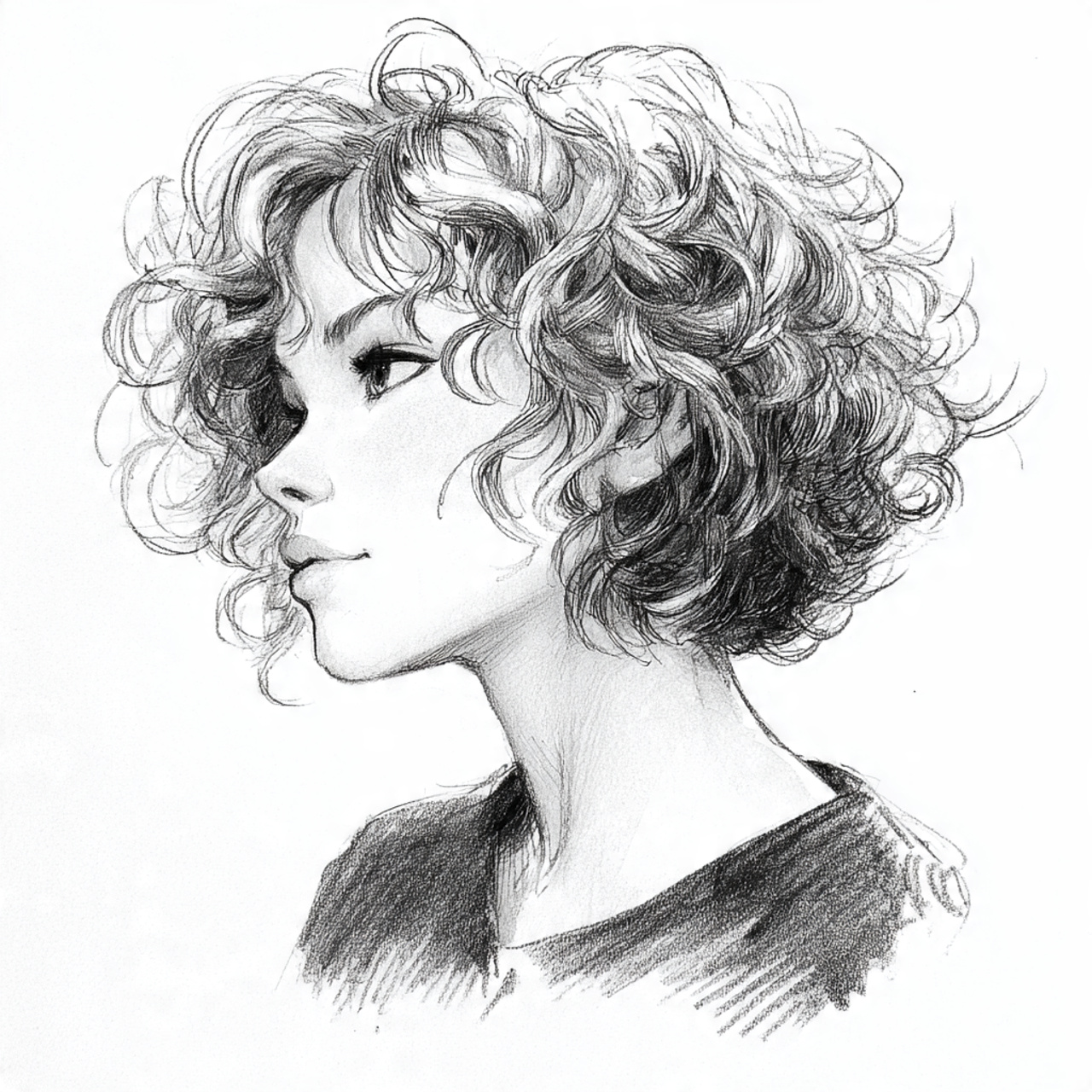 15 Curly Hairstyles Drawing Ideas That Will Make Your Sketchbook Look Instantly Cooler 5 Short Curly Bob
