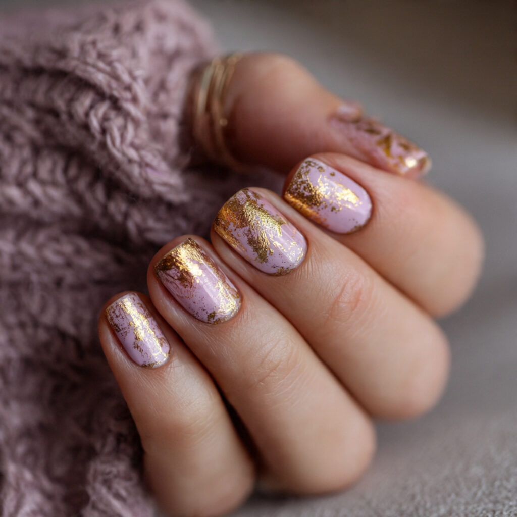 16 Short Summer Nails That Are So Cute, You’ll Want to Screenshot Every Single One 14 short nails with gold foil