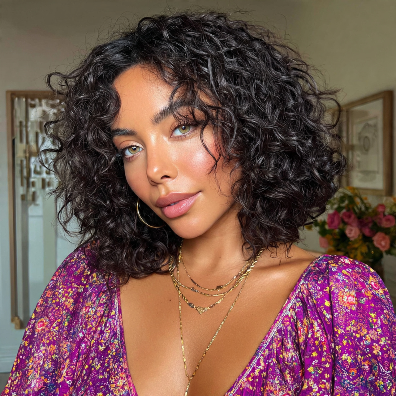 16 Curly Hairstyles Down That Are Seriously Effortless (and Low-Key Gorgeous) 16 Shoulder-Length Curly Bob
