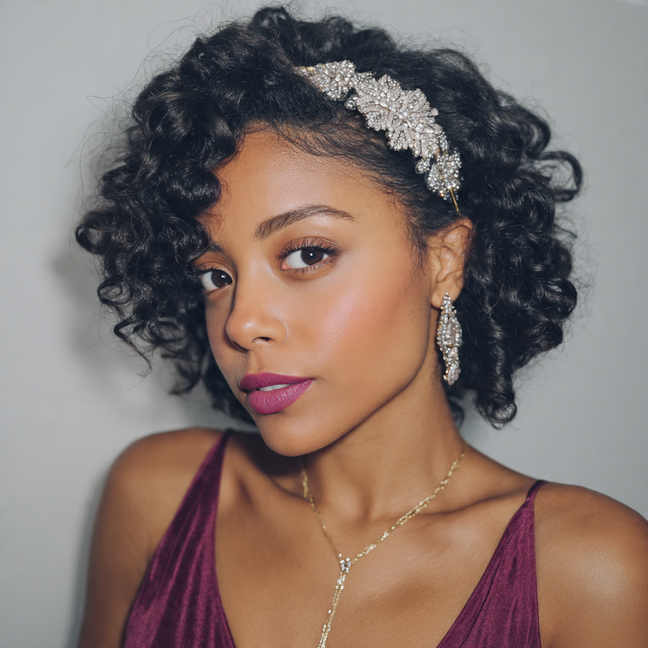 14 Curly Hairstyles with Headbands That Will Instantly Upgrade Your Look (Zero Effort, All Style) 6 Side Part Curls + Statement Headband