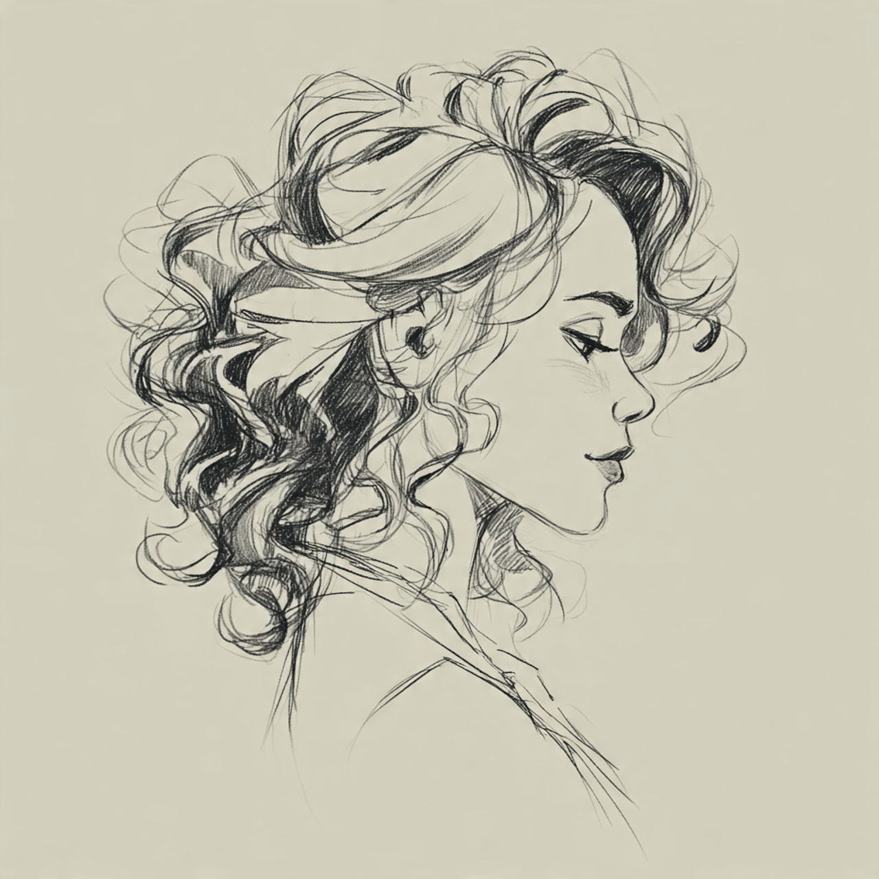 15 Curly Hairstyles Drawing Ideas That Will Make Your Sketchbook Look Instantly Cooler 10 Side-Parted Curls