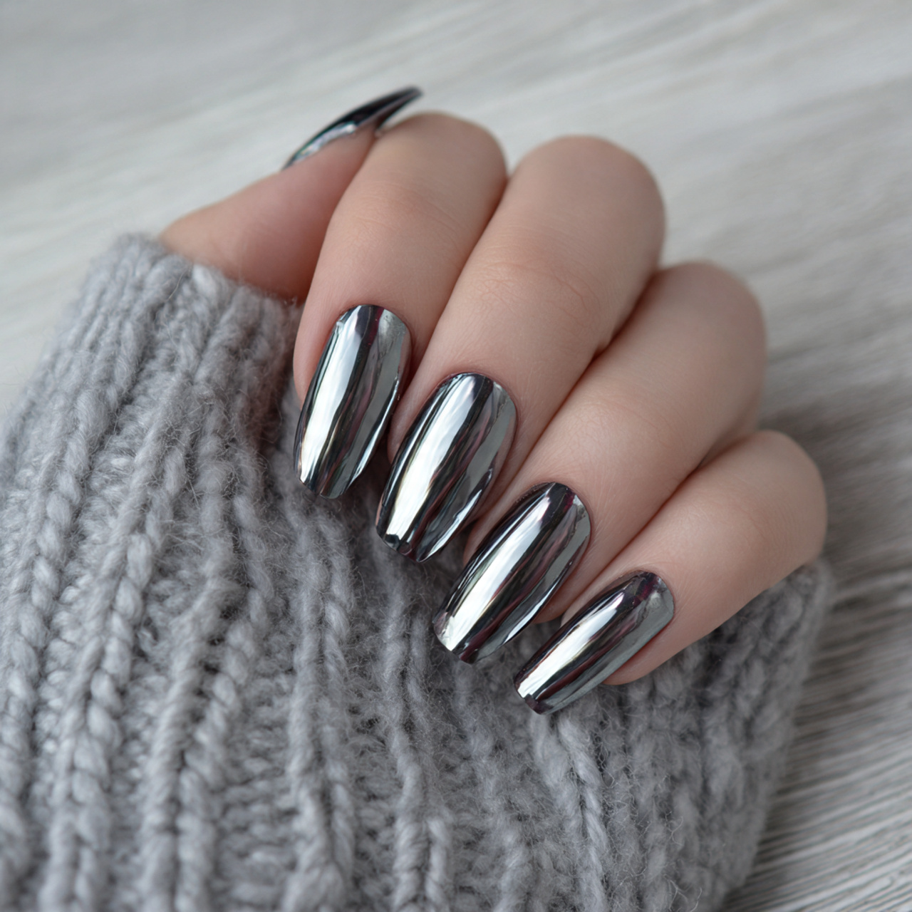 15 Cat Eye Summer Nails That Will Make Your Hands Look Expensive (Without Even Trying) 15 silver cat eye mirror nails