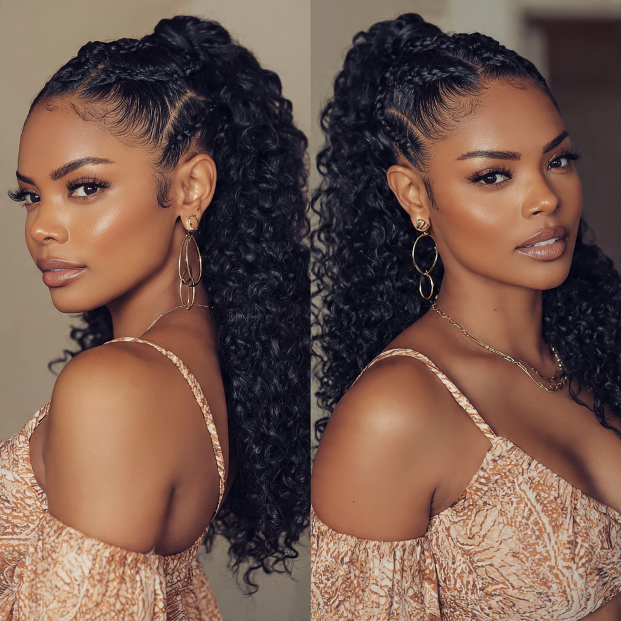 17 Slick Back Curly Hairstyles That Will Instantly Upgrade Your Look (Effortless Chic Alert) 8 sleek braided ponytail with curly ends