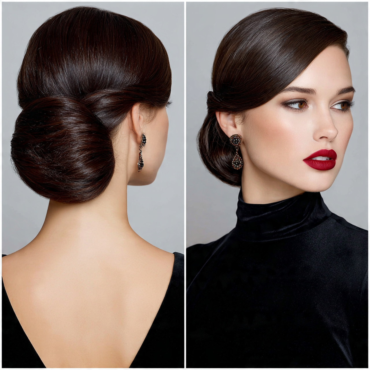 15 Unexpected Hairstyles With Bangs That Are Taking Over Pinterest 16 Sleek bun with side bangs for formal events