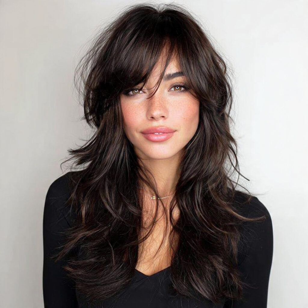 15 Side Bangs Hairstyles That Instantly Make You Look Cooler (Like… Effortlessly Chic Cool) 2 soft layered side bangs with loose waves 1