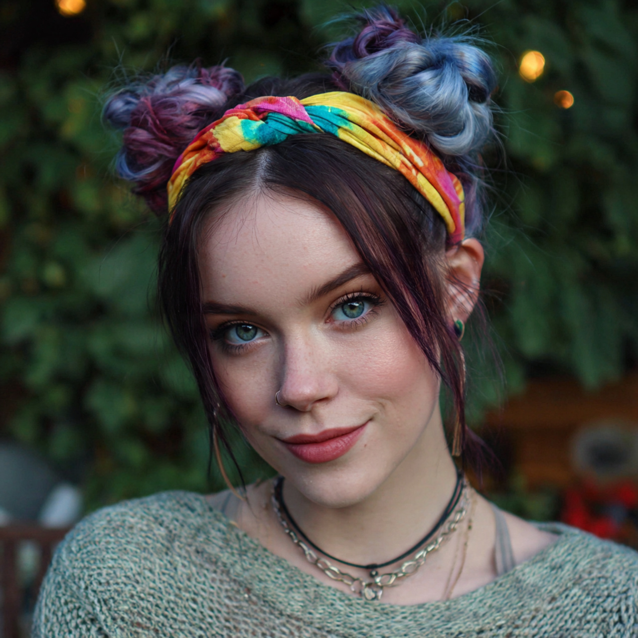 14 Curly Hairstyles with Headbands That Will Instantly Upgrade Your Look (Zero Effort, All Style) 13 Space Buns + Colorful Headband