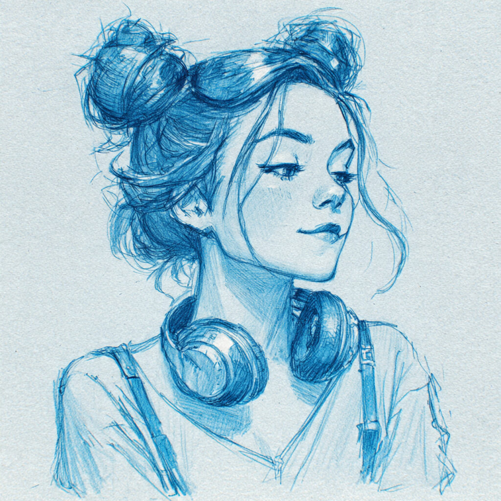 15 Hairstyles Drawing Ideas That Will Instantly Upgrade Your Sketch Game (Yes, Even If You’re Lazy) 8 space buns for hairstyles drawing ideas