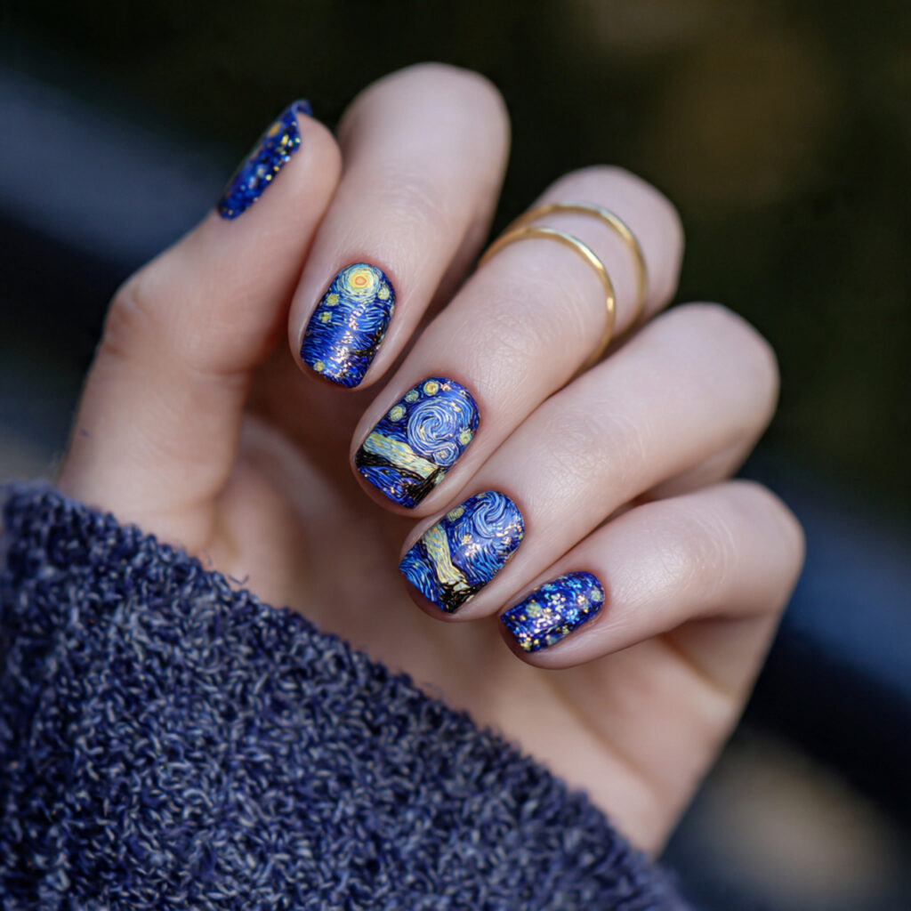 16 Summer Nails for Kids That Are So Cute You’ll Want Them Too 14 starry night nails