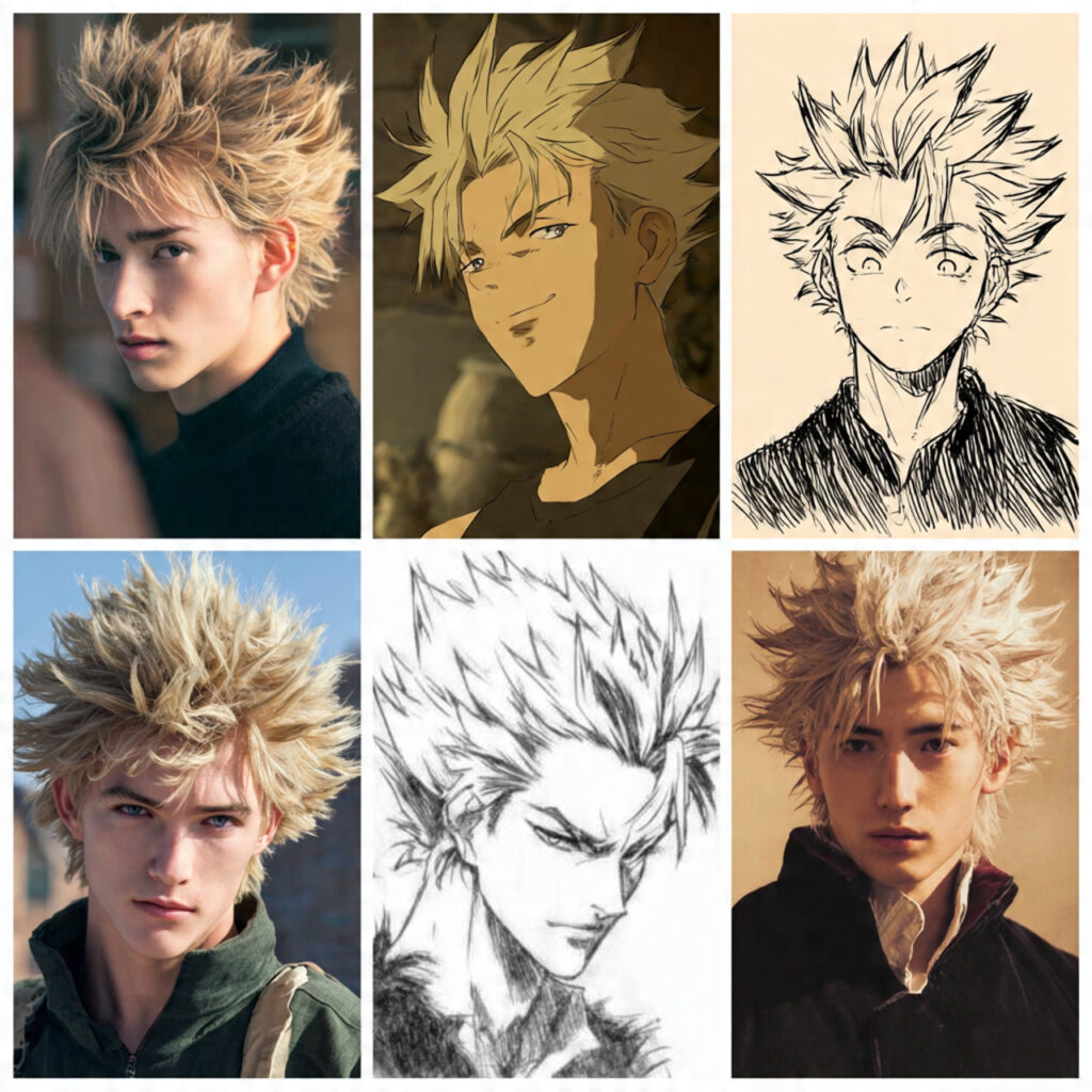 13 Anime Hairstyle Ideas That Will Instantly Upgrade Your Look (Main Character Energy Only) 2 the classic spiky shonen cut for anime hairstyle