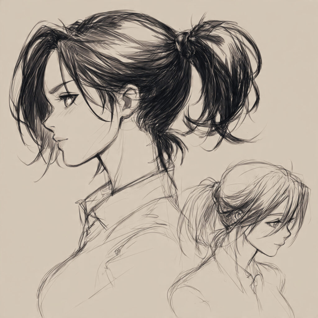 13 Anime Hairstyle Ideas That Will Instantly Upgrade Your Look (Main Character Energy Only) 8 the messy low ponytail for anime hairstyle