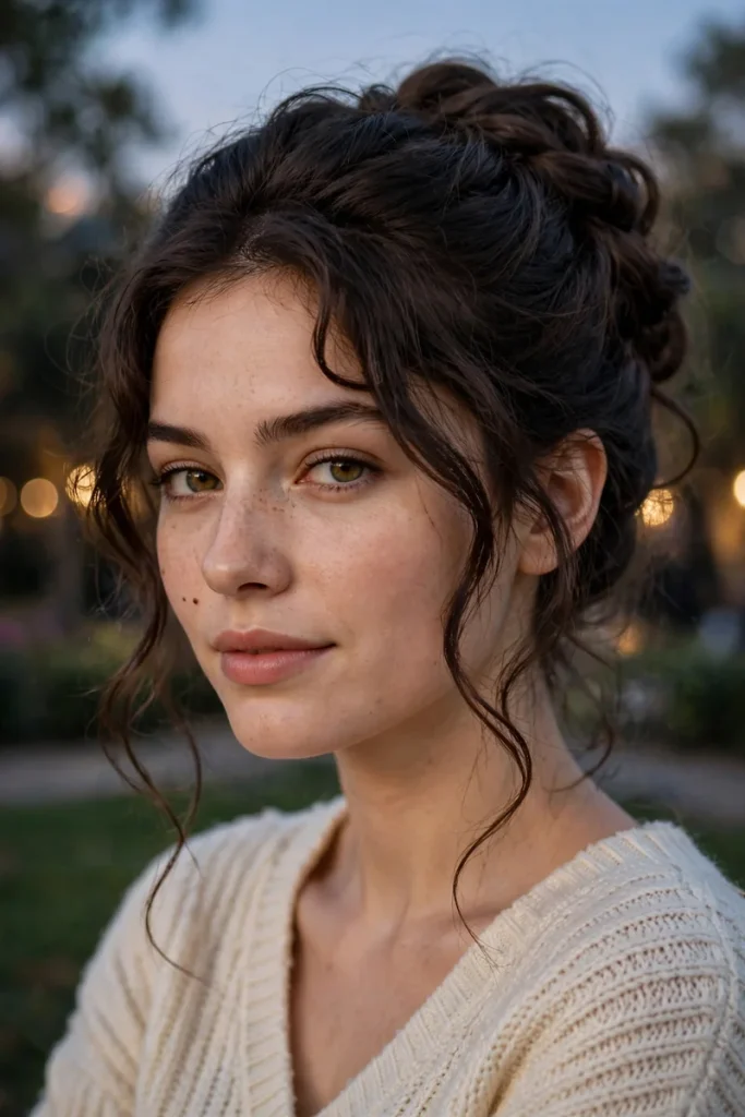 17 Easy Hairstyles for Thick Hair Sorted by How Many Elastics and Pins You Actually Need 15 thick 14 twisted updo face 1