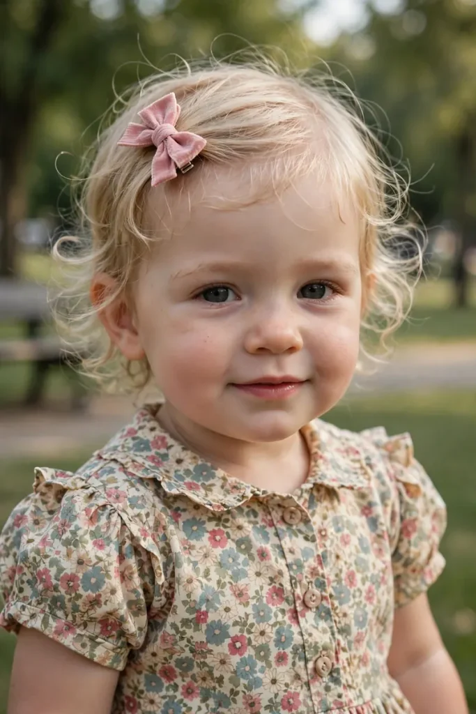 16 Toddler Girl Hairstyles, Sorted by How Long She'll Actually Sit Still 5 toddler 04 bow clip wispy