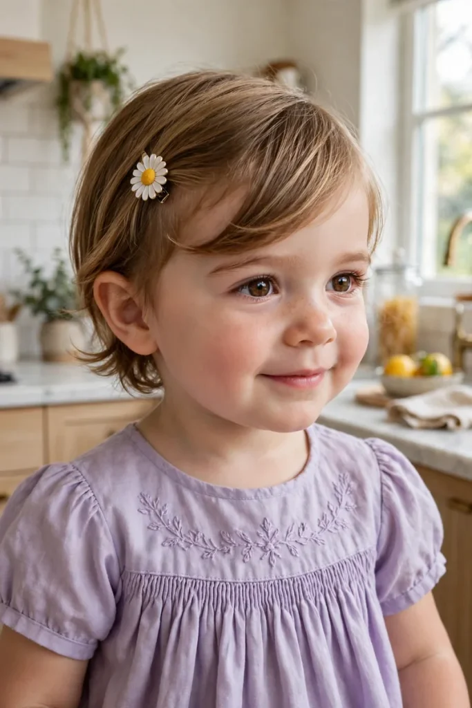 16 Toddler Girl Hairstyles, Sorted by How Long She'll Actually Sit Still 8 toddler 07 sideswept fringe clip