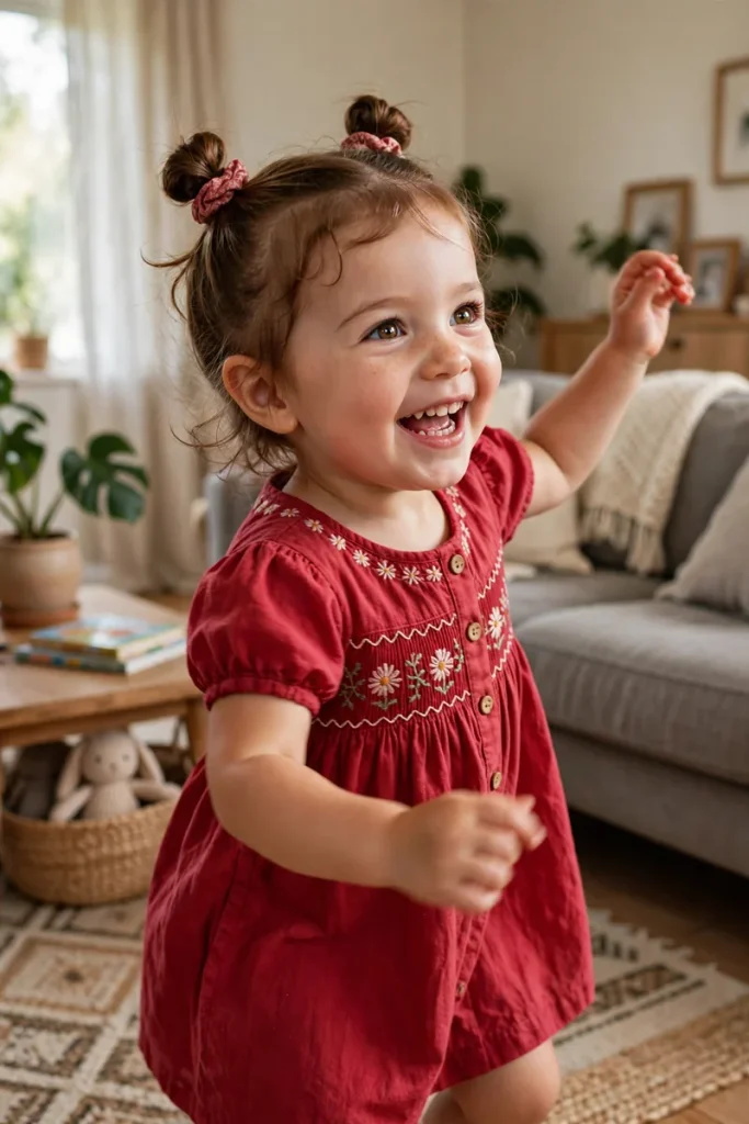 16 Toddler Girl Hairstyles, Sorted by How Long She'll Actually Sit Still 10 toddler 09 mini space buns