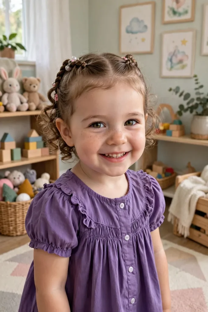 16 Toddler Girl Hairstyles, Sorted by How Long She'll Actually Sit Still 13 toddler 12 front twists pinned