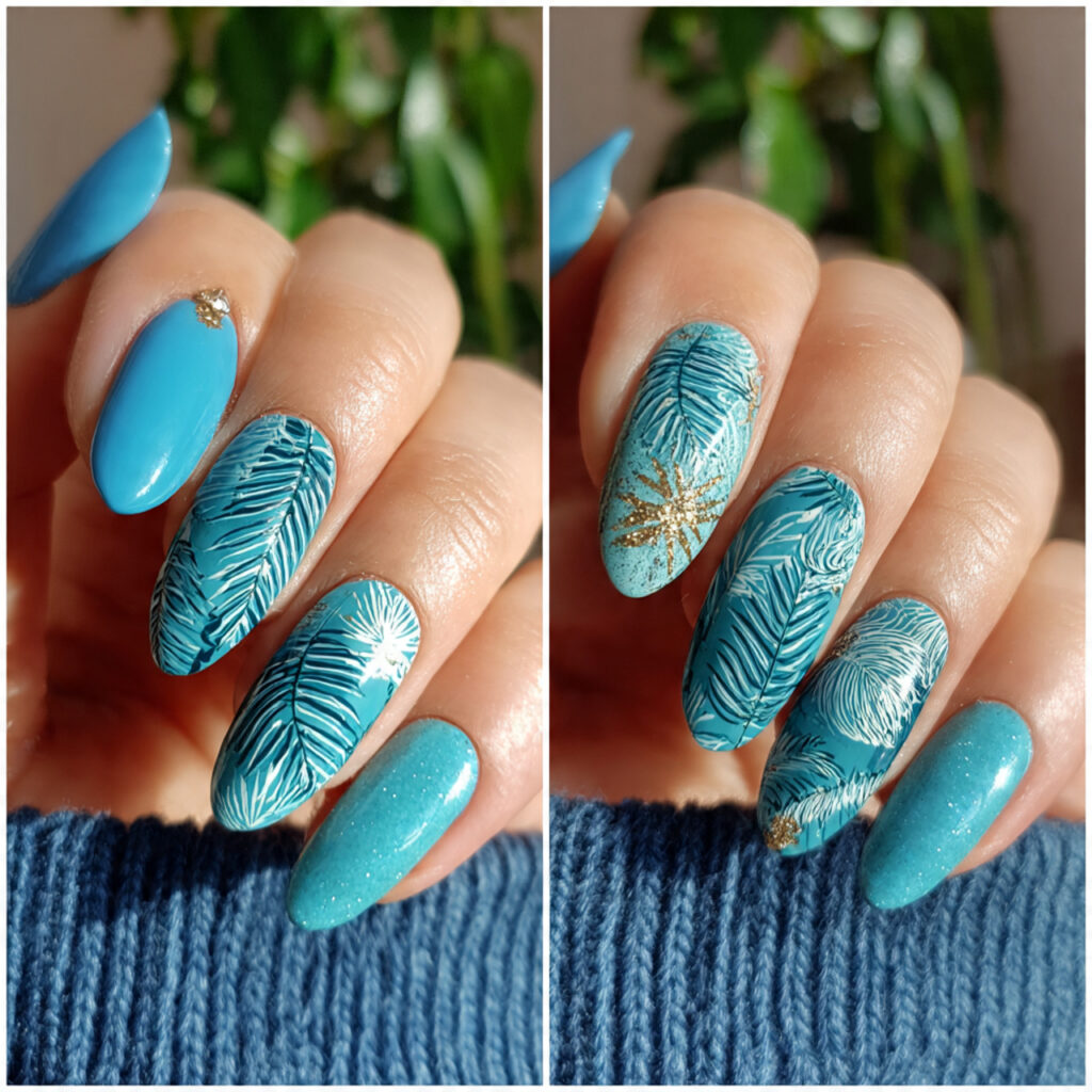 15 Blue Summer Nails That Are Giving Main Character Energy 9 turquoise summer vibes with blue nails