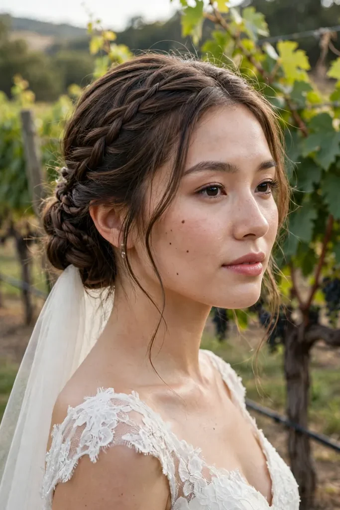 14 Wedding Hairstyles for Long Hair, Chosen Around Your Veil 7 wedding 06 low braided updo