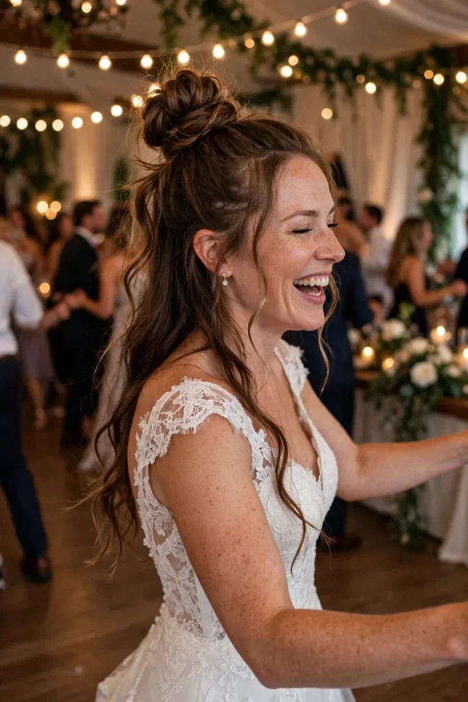 14 Wedding Hairstyles for Long Hair, Chosen Around Your Veil 14 wedding 13 reception top knot