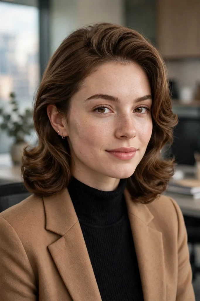 16 Work Hairstyle Ideas, Chosen for the Job You Actually Do 3 work 02 tucked blowout
