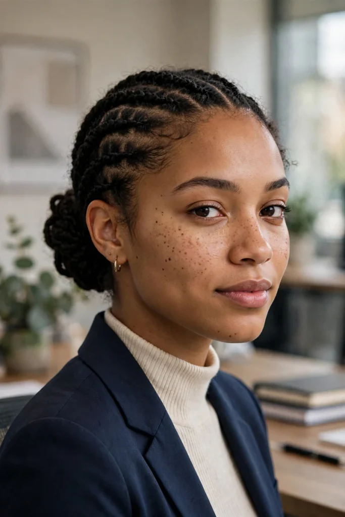 16 Work Hairstyle Ideas, Chosen for the Job You Actually Do 7 work 06 flat twists low bun