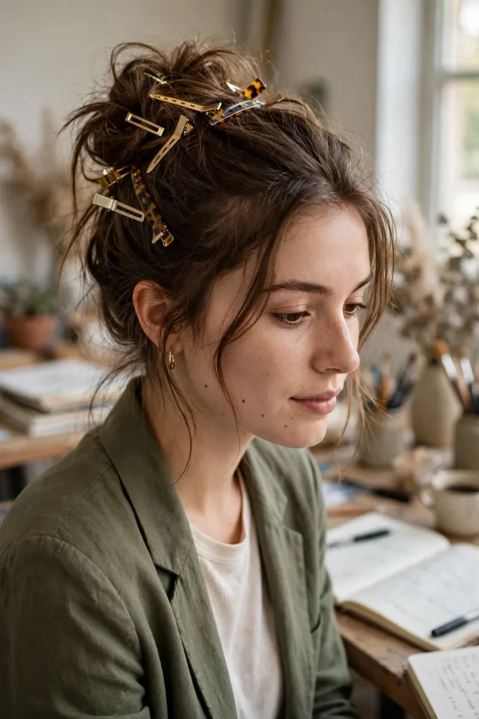 16 Work Hairstyle Ideas, Chosen for the Job You Actually Do 14 work 13 textured messy bun clips