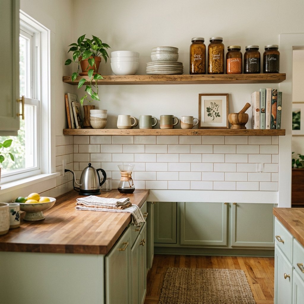 16 Kitchen Decor Ideas That Instantly Make Your Space Look Expensive (Without the Full Remodel Drama) 2 Add Open Shelving for That Pinterest Girl Kitchen Vibe