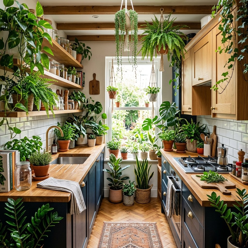 16 Galley Kitchen Ideas That Make Small Spaces Look Expensive Without Even Trying 14 Add Plants Everywhere You Can
