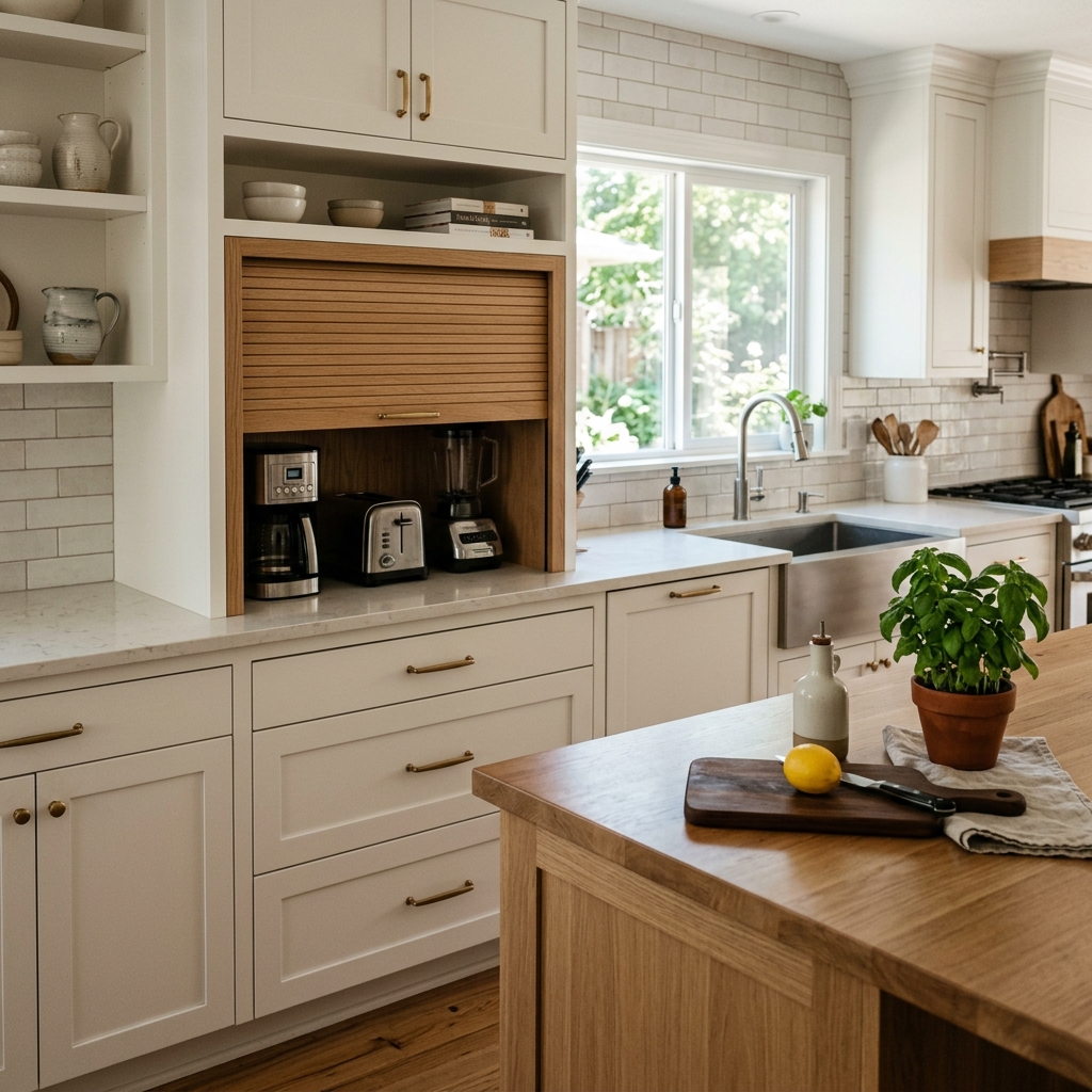 16 Kitchen Storage Ideas That Will Make Your Tiny Kitchen Feel Weirdly Expensive 15 Appliance Garages