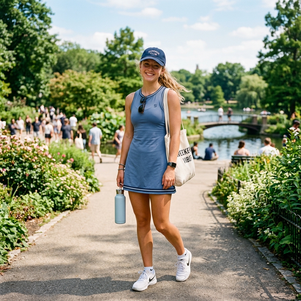 16 Summer Outfit Ideas That Make Getting Dressed Way Too Easy in 2026 12 Athletic Dress Baseball Cap