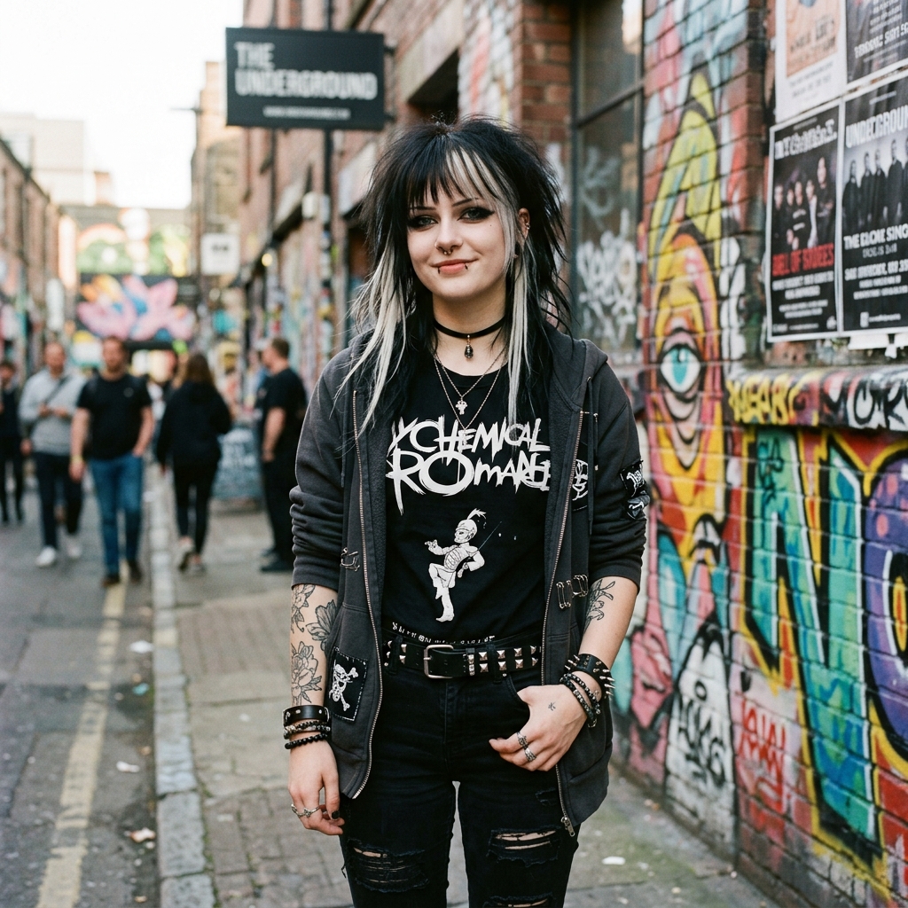15 Emo Hairstyle Ideas That Are Giving Main Character Energy in 2026 13 Black Hair With White Money Pieces