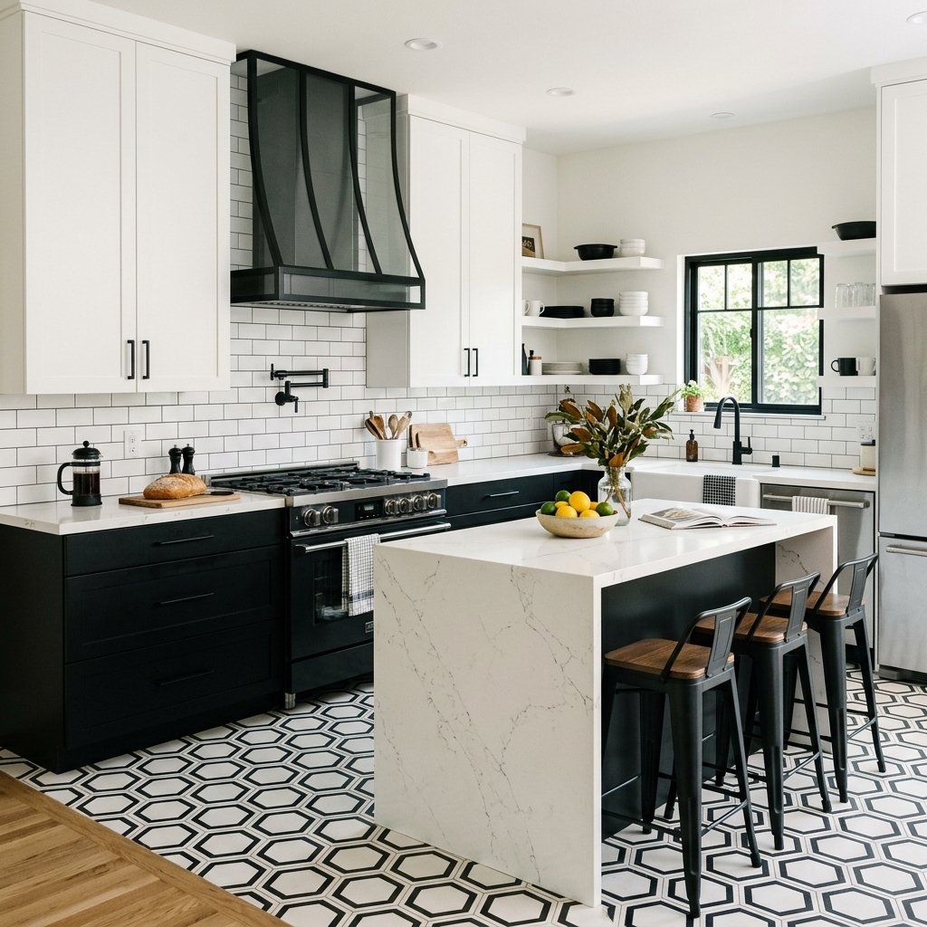 15 Kitchen Color Ideas That Are So Chic, You’ll Want to Repaint Everything This Weekend 10 Black and White Contrast