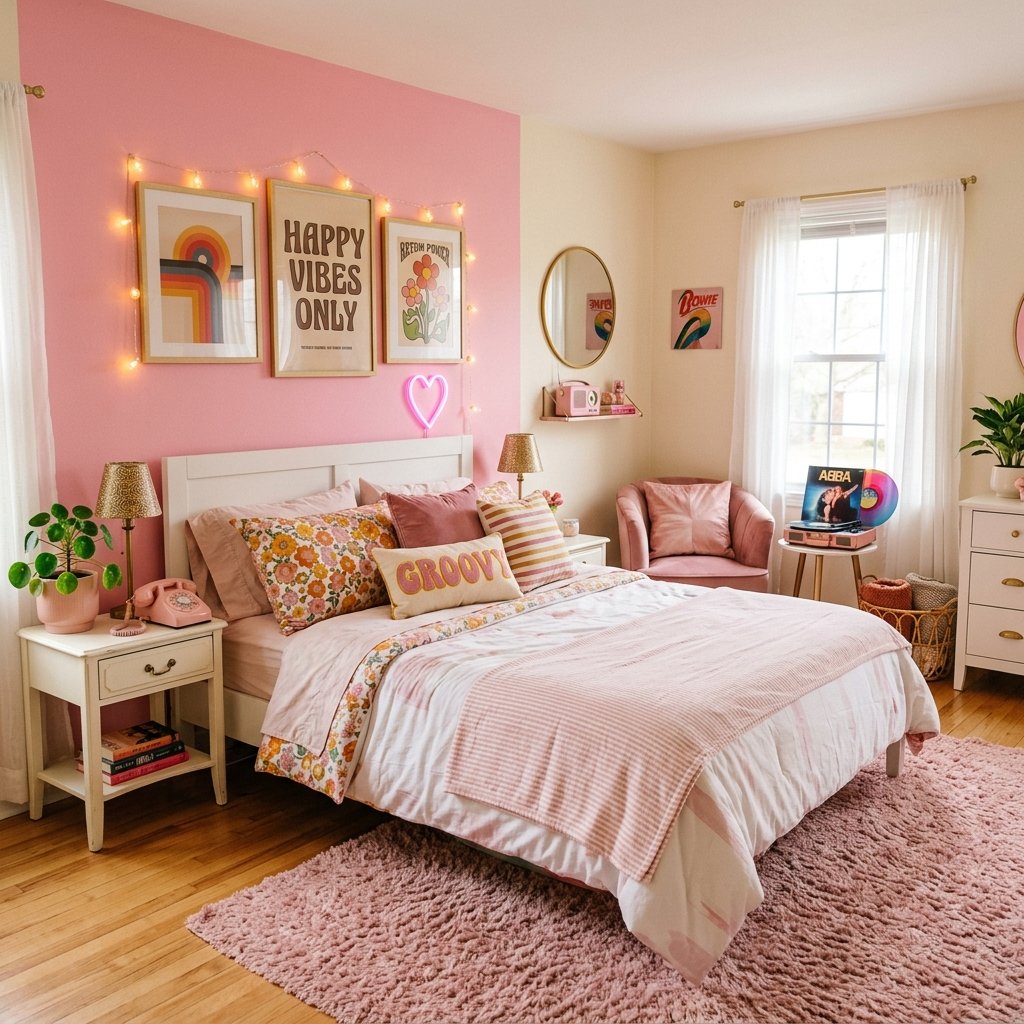 18 Pink Bedroom Ideas That Are Giving Main-Character Energy in 2026 14 Bubblegum Pink for a Fun Retro Vibe