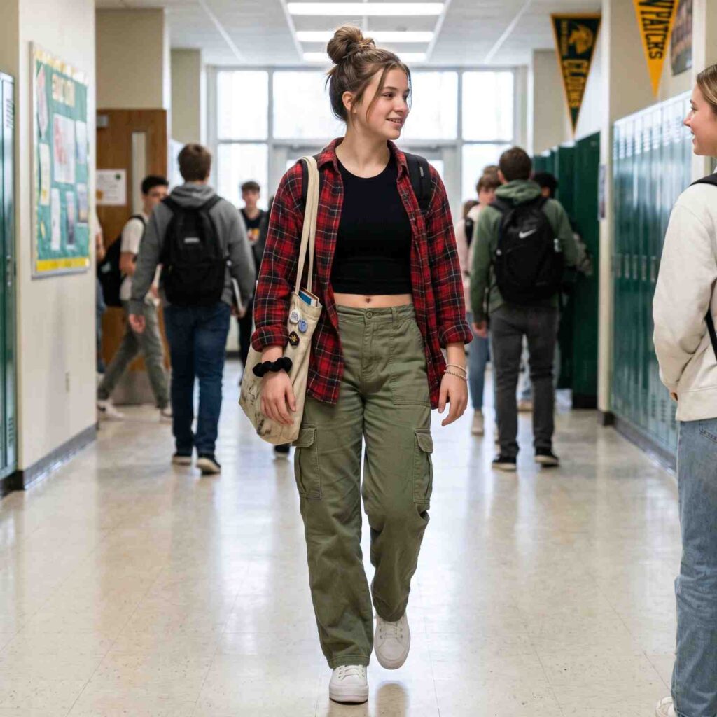 17 School Outfit Ideas So Good You’ll Actually Want to Wake Up Early for Class 5 Cargo Pants Cropped Tank