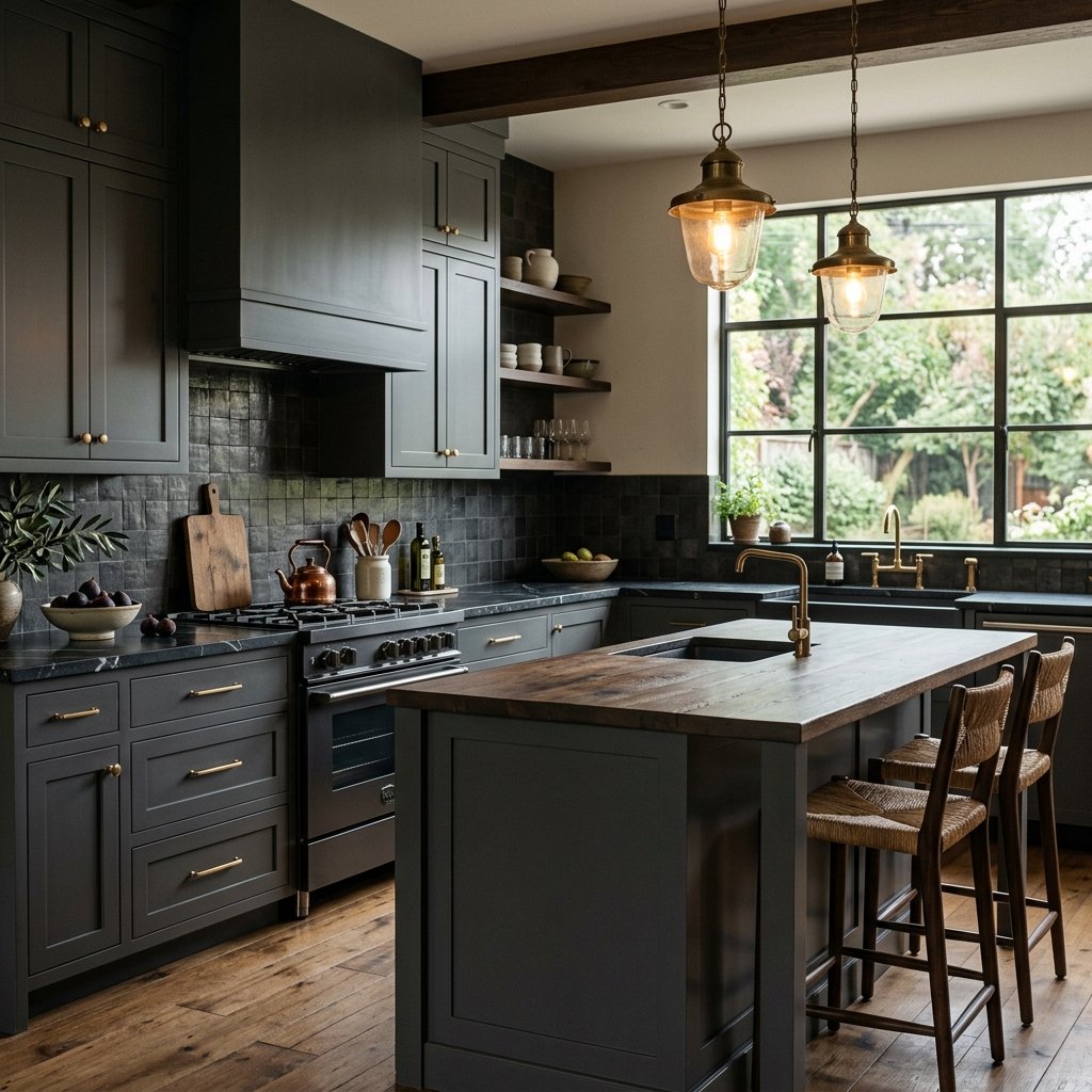 15 Kitchen Color Ideas That Are So Chic, You’ll Want to Repaint Everything This Weekend 5 Charcoal Gray for Moody Elegance