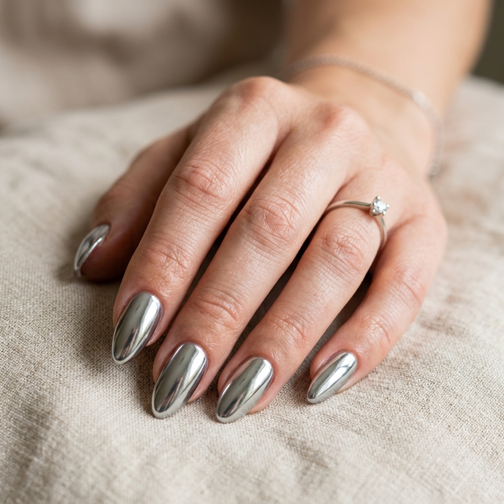 17 Chrome Summer Nails That Will Make Your Hands the Main Character This Season 12 Chrome Accent Nails