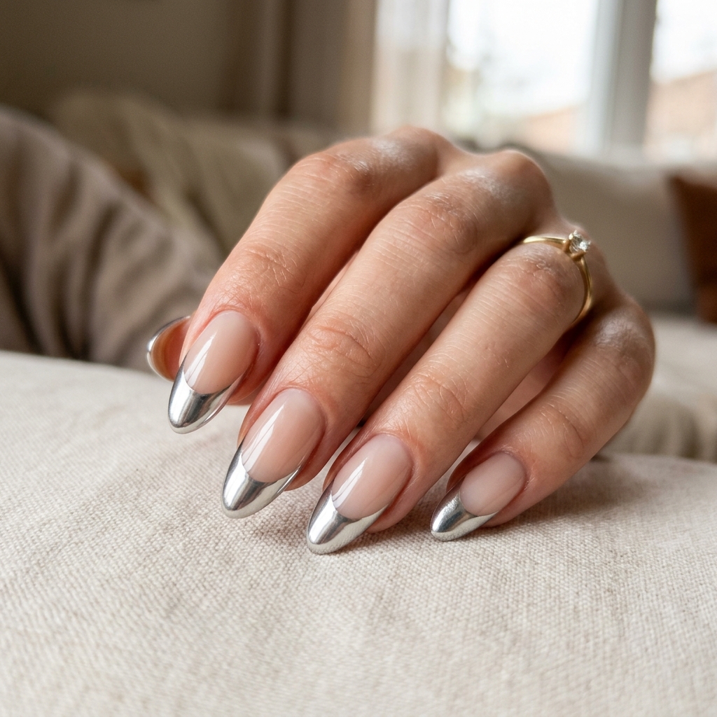 17 Chrome Summer Nails That Will Make Your Hands the Main Character This Season 5 Chrome French Tips