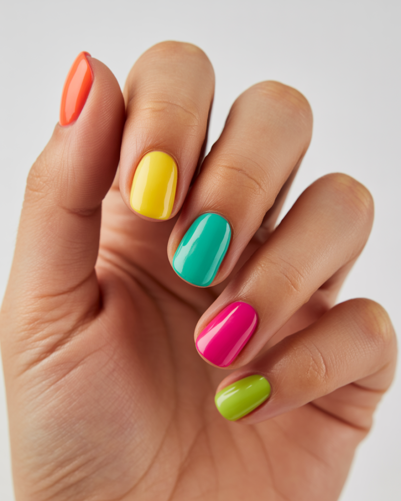 15 Summer Nails Bright Colors That Are Basically Sunshine for Your Hands 15 Color Block Brights